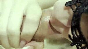 Hot Brunette's Sweet Sucking In The Shower