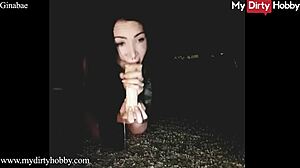 ginabae shows off her deepthroat skills for the camera