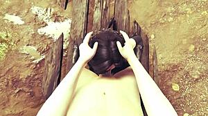 Yennefer gives a sloppy blowjob to my big dick with facial cumshot