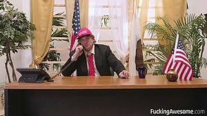 Diamond Helps Her Commander In Chief Get A Load Off With Bent-Over Ebony Cumshot!