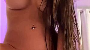 i watch brunette teen 18+ undress with ripped clothes after hair wash striptease