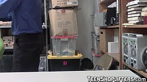 18YO Vixen Violet Rain Caught Stealing and Hammered by Monster Cock at Work