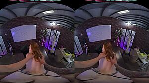 Busty Redhead Teacher Summer Hart in Heels and Stockings Gives Blowjob, Rides in POV Missionary