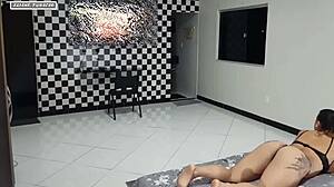 Masked Guy Makes Brunette Cum on Big Black Cock Multiple Times