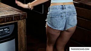 hot brunette begs for help and intense sex