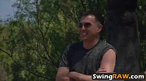 interracial foursome with three hot chicks and a black stud