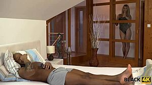 Does this huge black dick make you moan, blonde hottie?