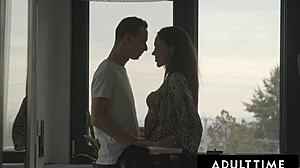 Moldovan hottie Alyssa Bounty yearns over boyfriend's big dick for huge cumshot