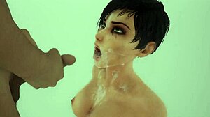 This young guy tries two trans girls' big cocks in a threesome.