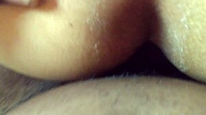 Redhead amateur cums intensely on massive interracial cock in POV.