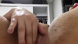 Amateur wife masturbates for her husband in private