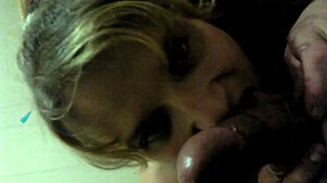 pj deepthroats my big hard cock in the motel bathroom