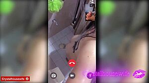 second video call to the attractive crystal housewife