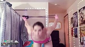 i'm jamie g exercising and stretching