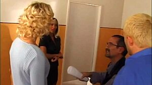 Curly blonde milf begs for anal with big cock!