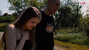 Casting Amanda Clarke Outdoors with Barefoot Blowjob Action in a Wild Interview Setting. Her Feet Steal the Show!