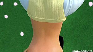 brunette hentai sucks and fucks