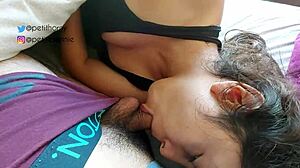 beautiful woman teasingly sucks my cock