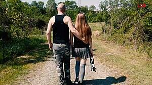 Casting Amanda Clarke Outdoors with Barefoot Blowjob Action in a Wild Interview Setting. Her Feet Steal the Show!