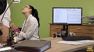 Teen Satisfies Agent for Loan with Blowjob