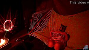 Masturbation and pillow play in a homemade tent