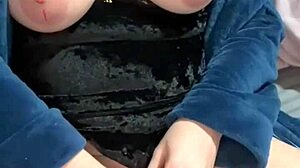 this farmgirl milf is playing with candle wax and a toy in her pussy 😈