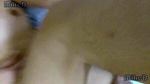 cumming on my girlfriend's tits during our fun session