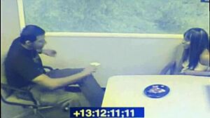 Black amateur babe caught giving blowjob in office on camera