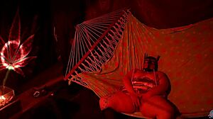 Masturbation and pillow play in a homemade tent