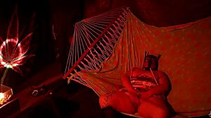 Masturbation and pillow play in a homemade tent