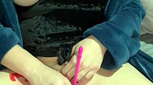 this farmgirl milf is playing with candle wax and a toy in her pussy 😈