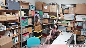 Petite Brunette Anastasia Caught Stealing Sex Toy and Forced to Offer Her Tight Pussy for Rough Doggystyle Blowjob