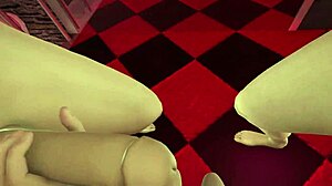 sakura haruno enjoys a threesome double penetration in front of the mirror