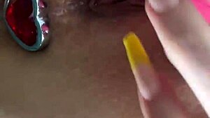 playing with my rose for daddy