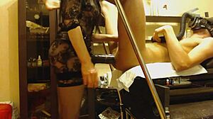 Huge strapon in homemade bdsm scene with amateurs