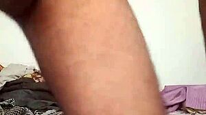 Horny indian handjob on a throbbing cock, teasing with every stroke in this intimate session.