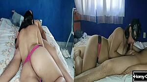 the horny latina neighbor wants me to fuck her in our homemade couple video