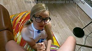 sexy student sucks that big cock! wow!