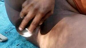 I masturbate outdoors, feeling the fresh air on my skin as I cum hard.