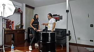 Chilean Alice and Samantha Munhoz Play with Binho Ted in Lingerie at Home