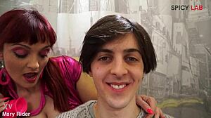 Can the manga hero fuck in the shop with big tits?