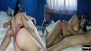 the horny latina neighbor wants me to fuck her in our homemade couple video