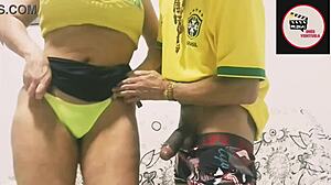 Big cock cumshot in HD Latina has big tits
