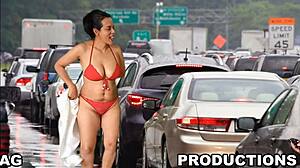 Traffic Jam Caused by Public Undressing