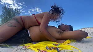 Is this African tattooed amateur ready for intense oral sex on the beach?