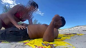 Is this African tattooed amateur ready for intense oral sex on the beach?