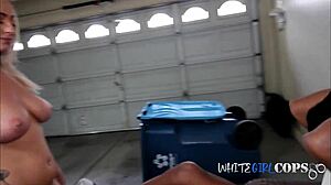 Blonde Cop Blackmails Suspect into Pussy Eating