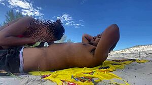 Is this African tattooed amateur ready for intense oral sex on the beach?