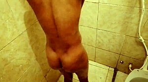 Stepfather enters bathroom while stepdaughter bathes, masturbating voyeuristically