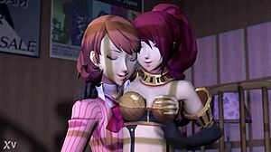 Takeba and Mitsuru share intimate moments